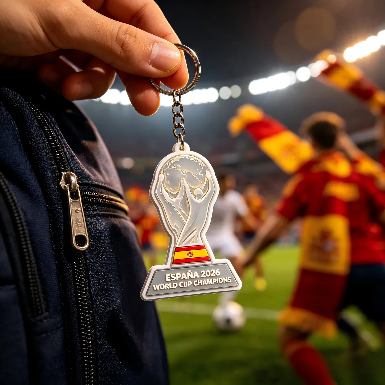 Spain 2026 World Cup champions PVC keychain trophy replica
